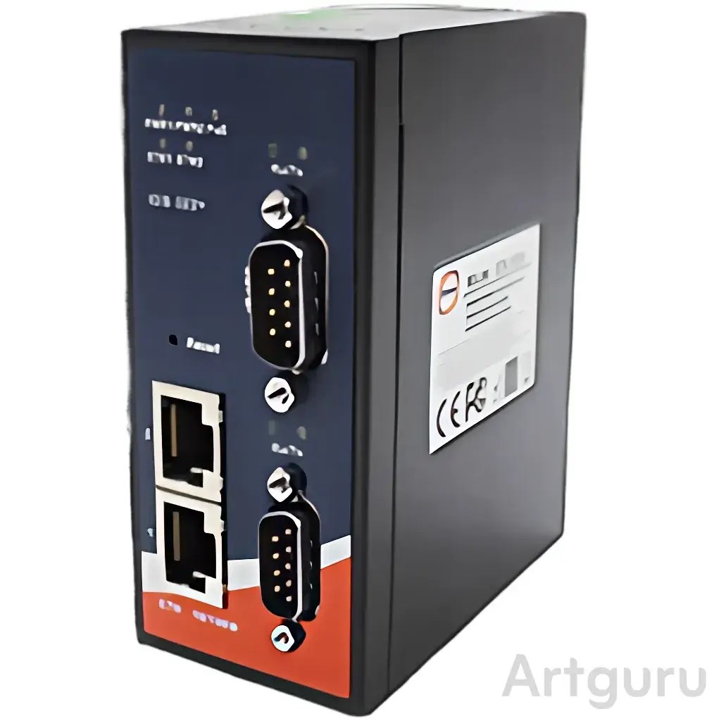 Servidor serial RS-232/422/485 a Ethernet montaje riel DIN vista lateral